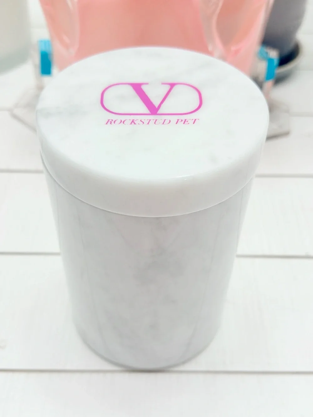 Valentino Rockstud Pet Marble Treat Canister